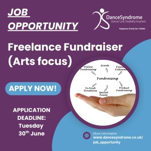 Job opportunity: Freelance Fundraiser (Arts focus) Application Deadline: Tuesday 30th June