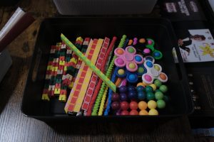 Some of the contents of an Audience Sensory Support Kit